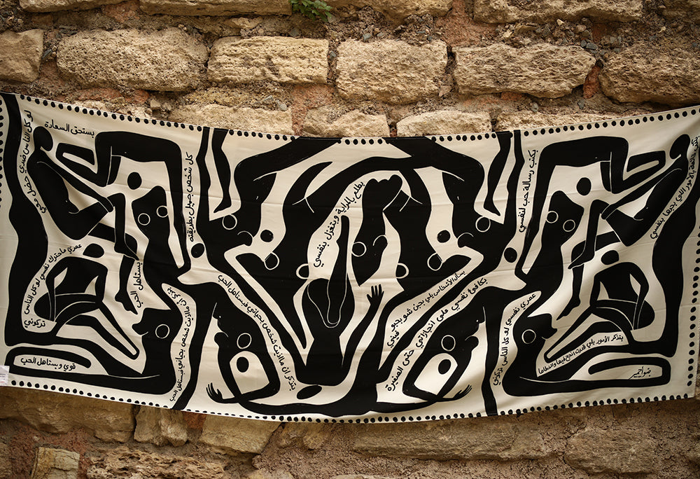 Selflove scarf black & white